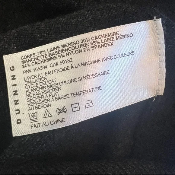 Dunning Golf Merino Wool Cashmere Full Zip Front Sweater Vest Black Size XL